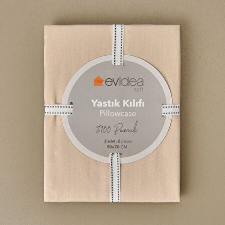 Soft 2'li Yastık Kılıfı - Bej - 50x70 cm