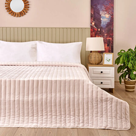 Soft Magro Çift Kişilik Yatak Örtüsü - Ekru - 200x230 cm