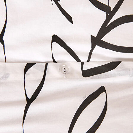 Soft Marg Çift Kişilik Nevresim Takımı - Ekru / Siyah