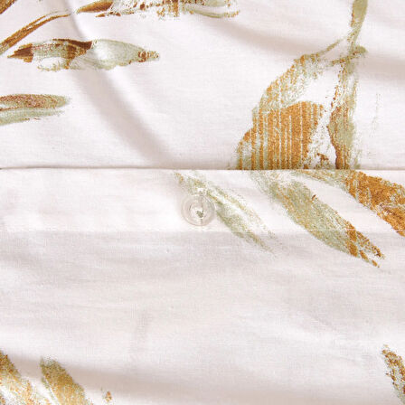 Soft Bulong Çift Kişilik Nevresim Takımı - Ekru / Yeşil