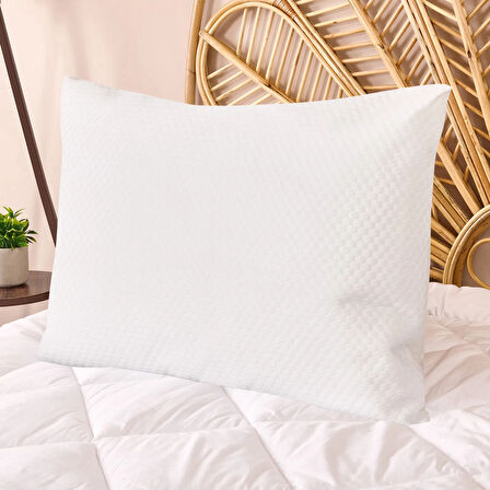 Soft Minik Kapitoneli Sıvı Geçirmez Yastık Alezi - Beyaz - 50x70 cm