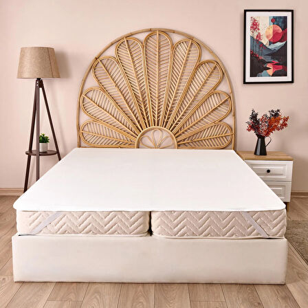 Soft Minik Kapitoneli Tek Kişilik Sıvı Geçirmez Lastikli Alez - Beyaz - 100x200 cm