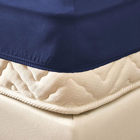 Soft Çift Kişilik Lastikli Çarşaf - Lacivert - 160x200 cm