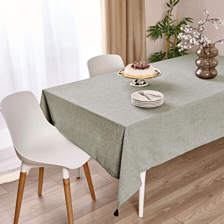 Soft Tuch Püsküllü Masa Örtüsü - Yeşil - 150x220 cm