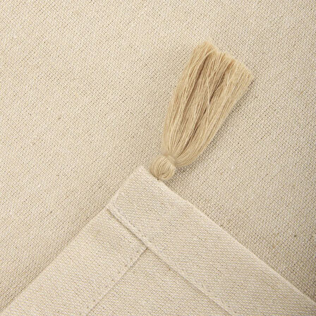 Soft Pallium Püsküllü Masa Örtüsü - Bej - 150x220 cm