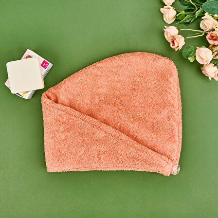 Mikrofiber Saç Havlusu - Somon - 57x27 cm