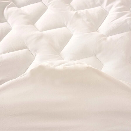 Soft Fitted Kapitoneli Tek Kişilik Uyku Pedi - Beyaz - 100x200 cm