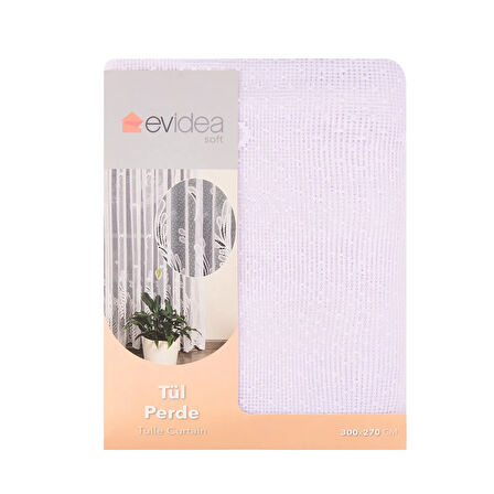 Soft Shaggy Tül Perde - Beyaz - 300x270 cm