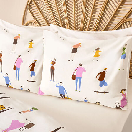 Soft Belum Çift Kişilik Nevresim Takımı - Renkli