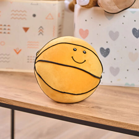Soft Basket Topu Figürlü Yastık - Turuncu - 75x75 cm
