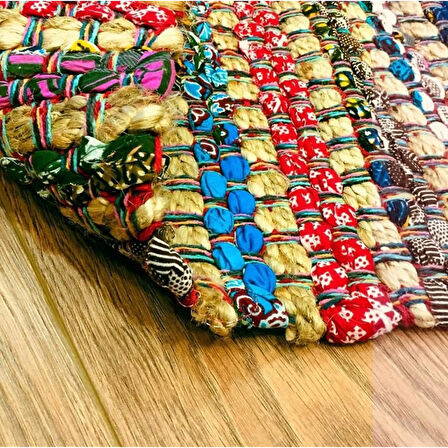 Home D42 Bolero Jüt Örgü Halı - Renkli - 120x180 cm