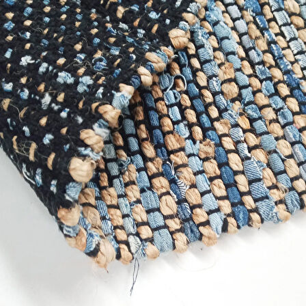 Home ET101 Etna Jüt Örgü Halı - Denim - Renkli - 120x180 cm