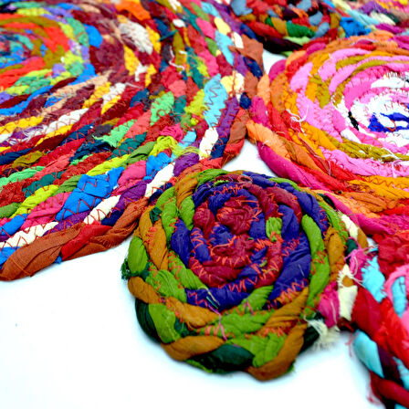 Home Y13 Bolero Örgü Halı - Renkli - 120x120 cm