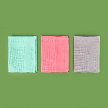 Premium 3'lü Mikrofiber Temizlik Bezi - Renkli