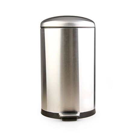 Bombe Kapaklı Çelik Çöp Kovası - Inox - 30 lt
