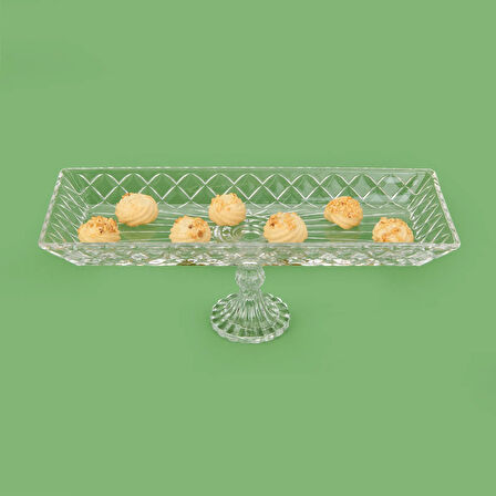 Glass Linka Sunumluk - Şeffaf - 39x15x14 cm