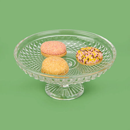 Glass Espina Ayaklı Sunumluk - Şeffaf - 19x11 cm