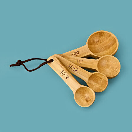 Bambu Ölçü Kaşığı Seti - Açık Kahverengi