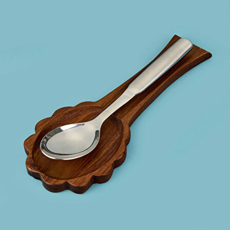 Akasya Kaşık Altlığı - Kahverengi - 32 cm