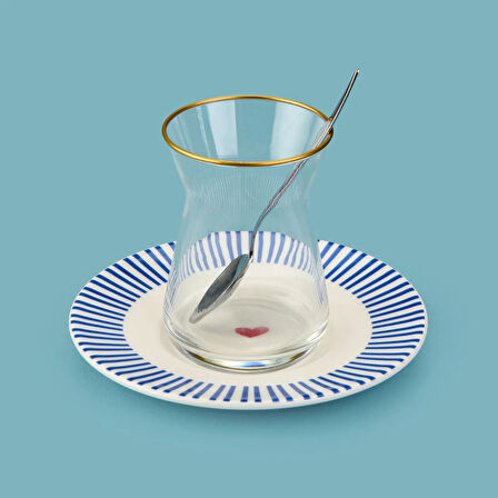 Kitchen Bold Heart Porselen Çay Tabağı - Renkli