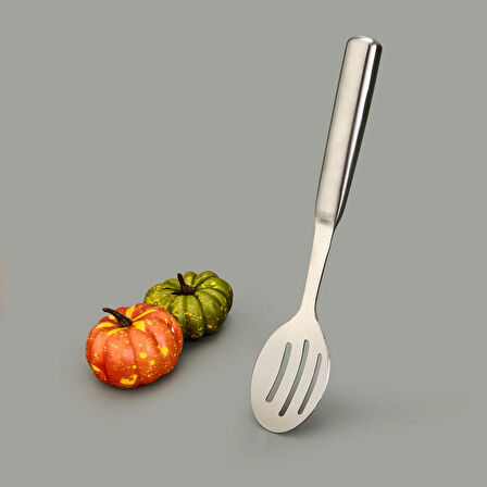 Steel Delikli Servis Kaşığı - Gri