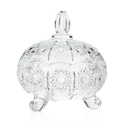 Cam Kapaklı Şekerlik - Şeffaf - 12 cm