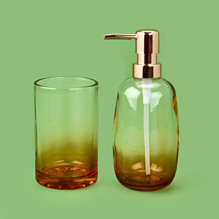 Bath 2'li Banyo Sıvı Sabunluk Seti - Amber / Şeffaf