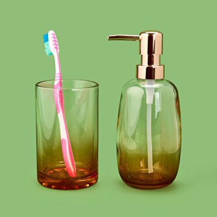 Bath 2'li Banyo Sıvı Sabunluk Seti - Amber / Şeffaf