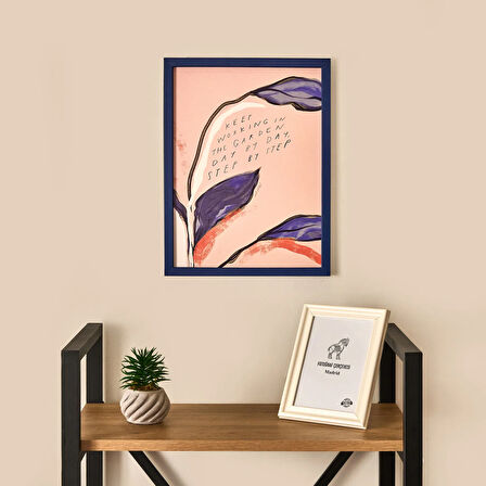 Deco Keep Workingin Duvar Panosu - Mavi / Pembe - 30x40 cm