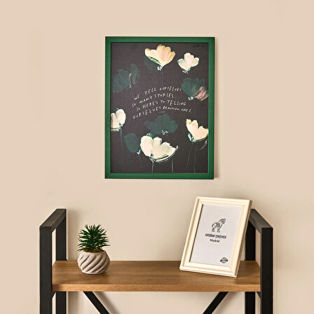 Deco Many Stories Duvar Panosu - Yeşil / Siyah - 30x40 cm
