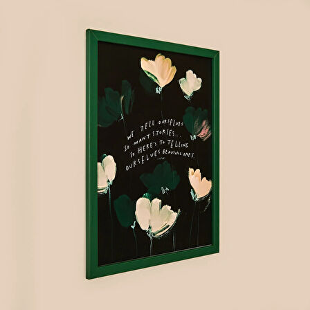 Deco Many Stories Duvar Panosu - Yeşil / Siyah - 30x40 cm