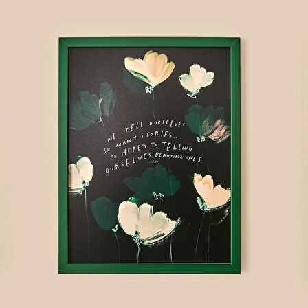 Deco Many Stories Duvar Panosu - Yeşil / Siyah - 30x40 cm