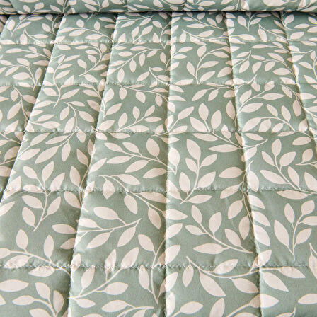 Soft Sylvara Çok Amaçlı Çift Kişilik Yatak Örtüsü Seti - Yeşil