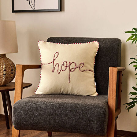 Soft Hope Kırlent - Ekru - 42x42 cm