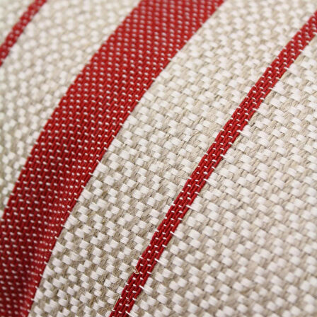 Soft Vev Kırlent - Bej / Kırmızı - 35x55 cm