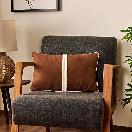 Soft Lamina Kırlent - Kahverengi - 35x55 cm