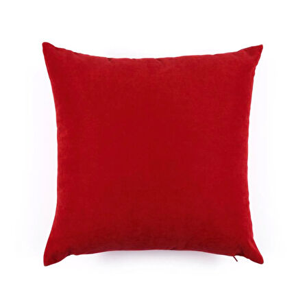 Soft Goblen Kırlent - Kırmızı - 45x45 cm