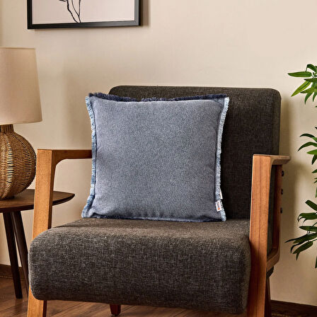 Soft Plaid Kırlent - Mavi - 45x45 cm