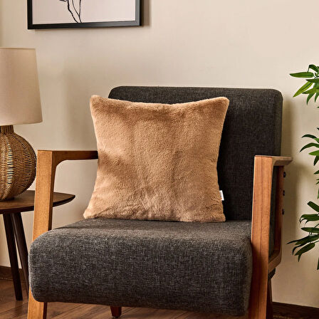 Soft Post Kırlent Kılıfı - Bej - 45x45 cm