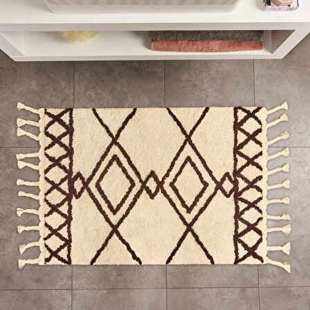 Soft Tufting Nora Banyo Paspası - Ekru - 60x90 cm