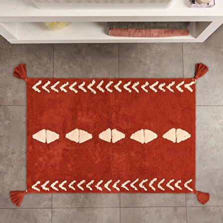 Soft Tufting Thek Banyo Paspası - Kiremit - 60x90 cm