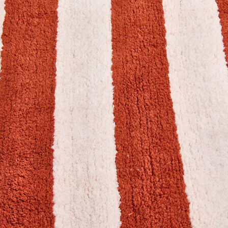 Soft Tufting Line Banyo Paspası - Ekru / Kiremit - 60x90 cm