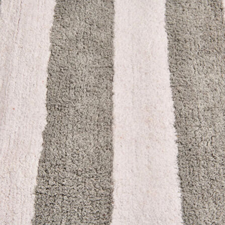 Soft Tufting Line Banyo Paspası - Ekru / Gri - 60x90 cm
