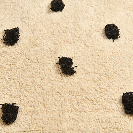 Soft Tufting Vira Banyo Paspası - Ekru / Siyah - 60x90 cm