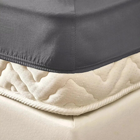 Soft Penye Çift Kişilik Lastikli Çarşaf - Antrasit - 160x200 cm