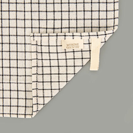 Vaasa 2'li Kurulama Bezi - Ekru / Siyah - 45x45 cm