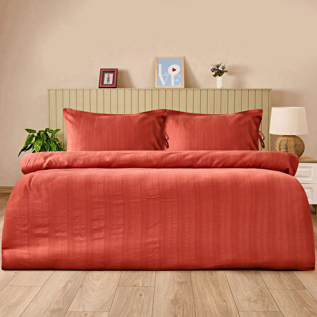 Soft Armürlü Tek Kişilik Nevresim Takımı - Kiremit