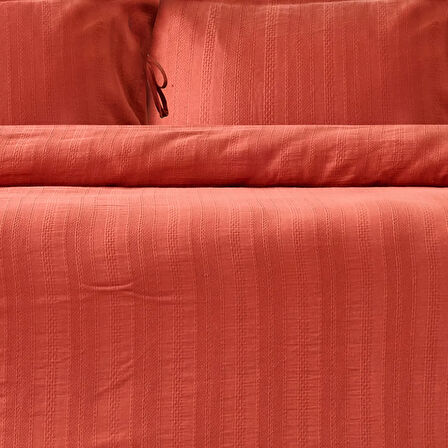 Soft Armürlü Çift Kişilik Nevresim Takımı - Kiremit