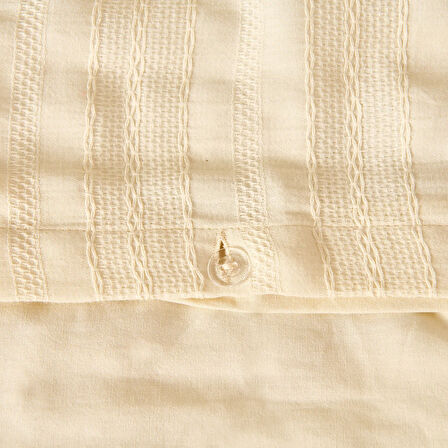 Soft Armürlü Tek Kişilik Nevresim Takımı - Ekru