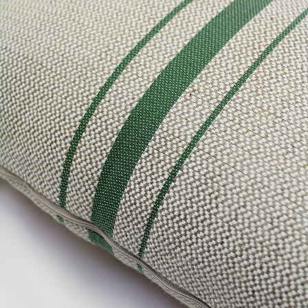 Soft Vev Kırlent - Bej / Yeşil - 35x55 cm